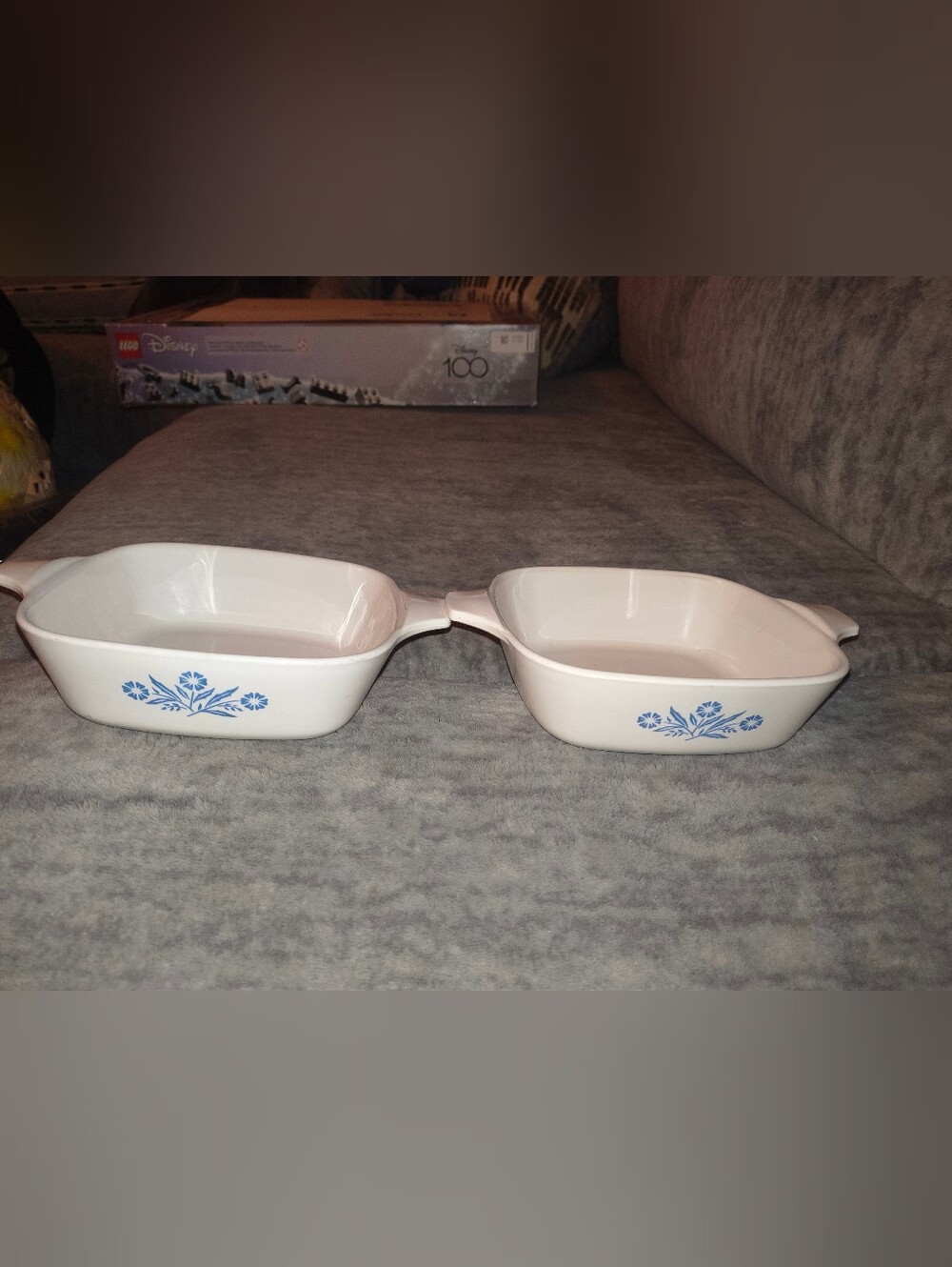 Corningware White Petite Serving Dish with Blue Cornflower Motif